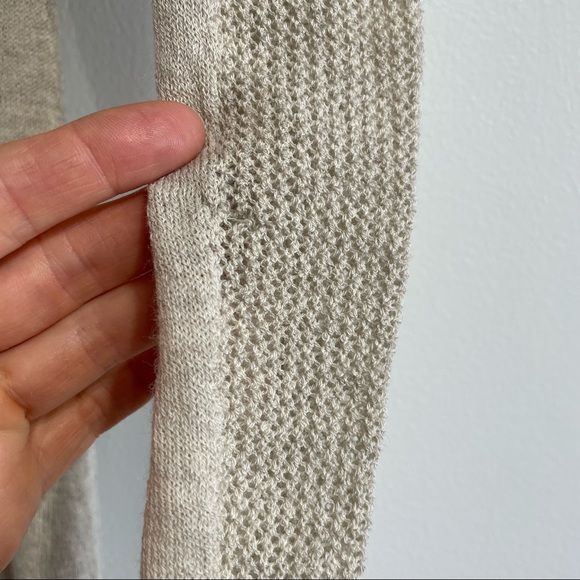 Eileen Fisher Contrast Knit Tunic Sweater wool pullover neutral beige - Picture 11 of 11